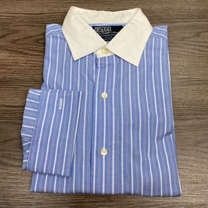 Polo Ralph Lauren Blue Stripe French Cuff Shirt 16